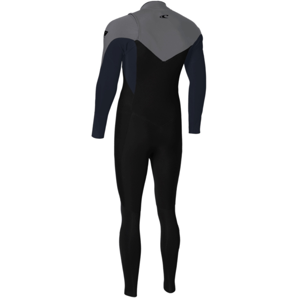 2026 O'Neill Da Uomo Epic 3/2mm Chest Zip Muta 5646 - Black / Slate / Smoke